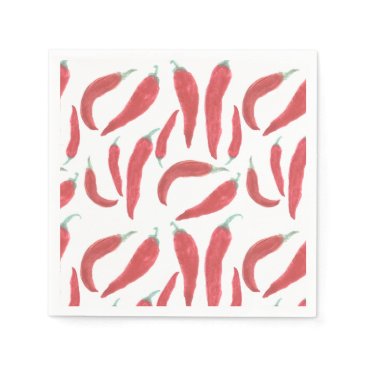 watercolor red hot chillies napkins