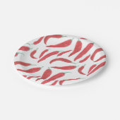 watercolor red hot chillies paper plates (Angled)