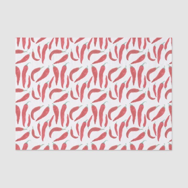 watercolor red hot chillies tissue paper (Front)