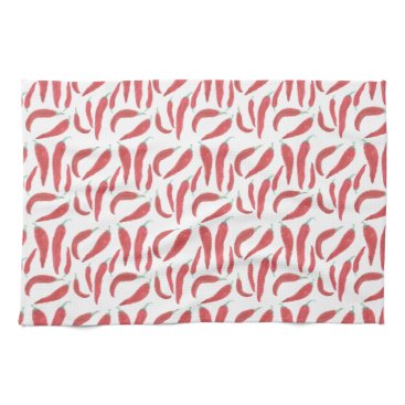 watercolor red hot chillies towel