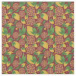 Watercolor Red Lemon Fruit Pattern Fabric