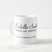 Watercolor red lips and lipstick makeup branding   coffee mug (Front Left)