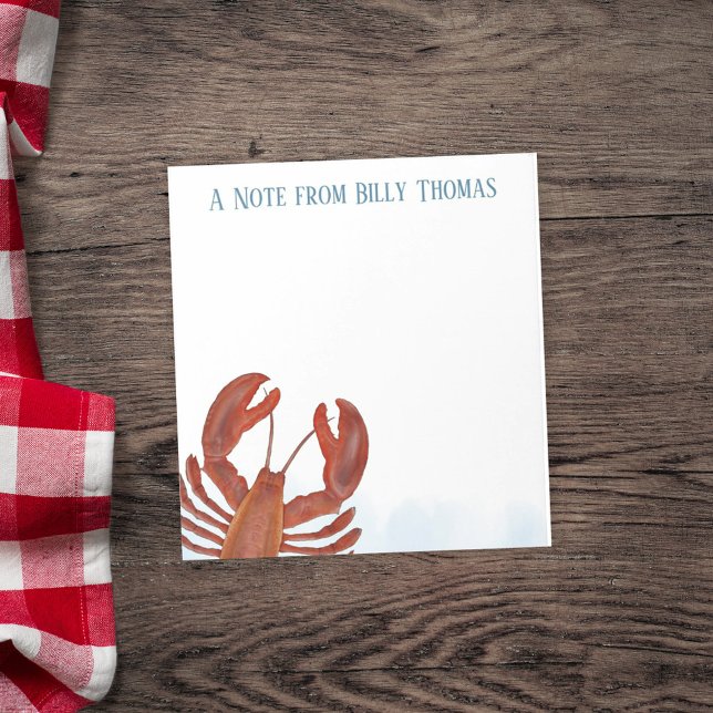 Watercolor Red Lobster Personalized  Notepad (Creator Uploaded)