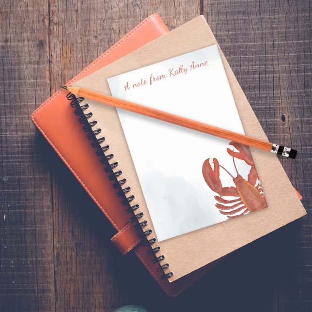 Watercolor Red Lobster Personalized  Post-it Notes (Red lobster watercolor personalized post it notes.)