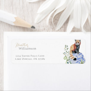 Watercolor Red Panda Label