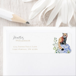 Watercolor Red Panda Label