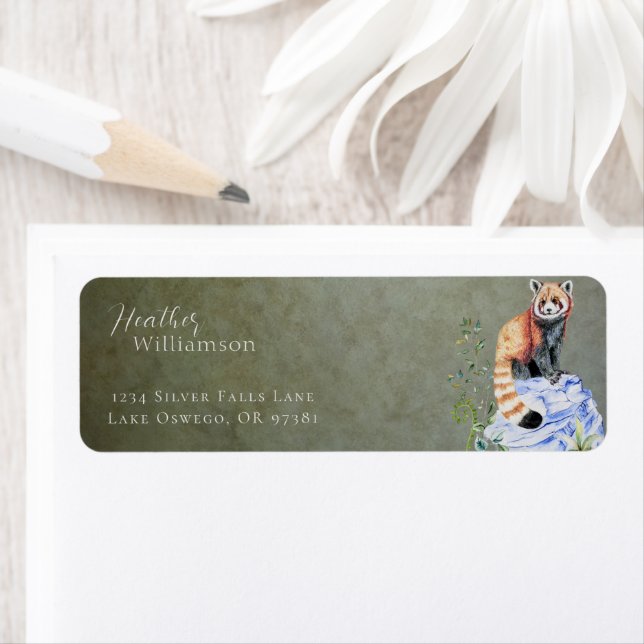 Watercolor Red Panda Label (Insitu)