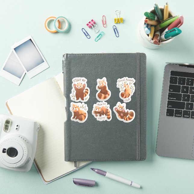 WATERCOLOR RED PANDA STICKERS SET  (iPad Cover)