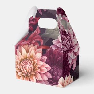 Watercolor Red Pink Dahlia Pattern Design Favor Boxes