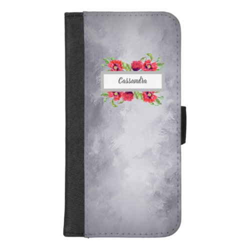 Watercolor Red Poppies Floral Illustration iPhone 87 Plus Wallet Case