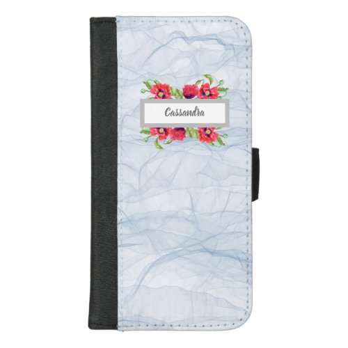 Watercolor Red Poppies Floral Illustration iPhone 87 Plus Wallet Case