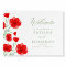 Watercolor Red Poppy Floral Wedding Welcome Sign