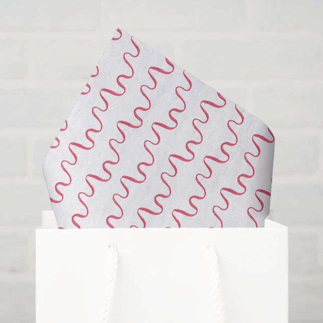 Watercolor Red Ribbons Tissue Paper (Gift Bag)