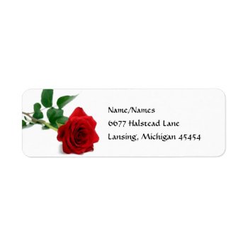 Watercolor Red Rose - Return Address Labels by Midesigns55555 at Zazzle