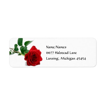 Watercolor Red Rose - Return Address Labels