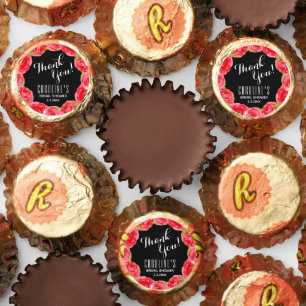 Watercolor Red Roses Derby Bridal Shower Reese's Peanut Butter Cups