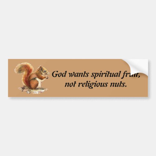 Watercolor Red Squirrel Funny Quote Bumper Sticker