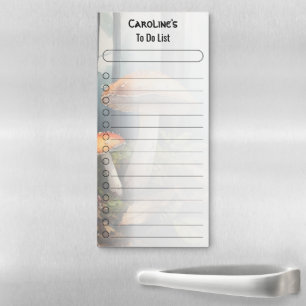 Watercolor red Toadstool Fall Woodland to do list Magnetic Notepad