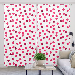 Watercolor  red watercolor polka dot pattern blackout curtains