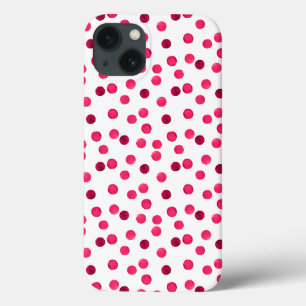 Watercolor red watercolor polka dot pattern iPhone 13 case
