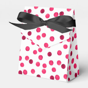 Watercolor red watercolor polka dot pattern favor boxes