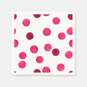 Watercolor red watercolor polka dot pattern napkins