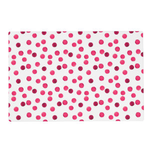 Watercolor red watercolor polka dot pattern placemat