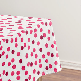 Watercolor red watercolor polka dot pattern tablecloth