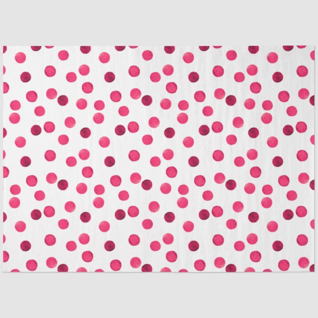 Watercolor  red watercolor polka dot pattern tissue paper (Front)