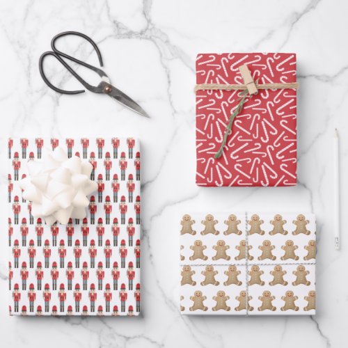 Watercolor Red White Christmas Family Favorites Wrapping Paper Sheets