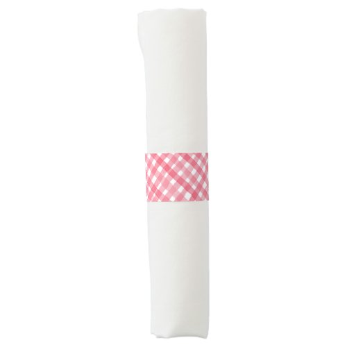Watercolor Red  White Plaid Napkin Ring