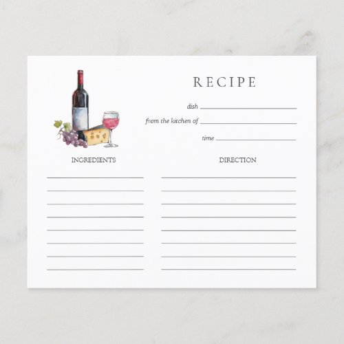 Watercolor Red wine and cheese Bridal Shower