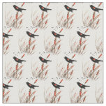 Watercolor Red Wing Blackbird Bird Nature art Fabric
