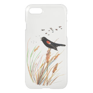 Watercolor Red-winged Blackbird Bird Nature Art iPhone SE/8/7 Case