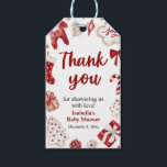 Watercolor Red Winter Cute Christmas Baby Shower  Gift Tags<br><div class="desc">Watercolor Red Winter Cute Christmas Baby Shower Gift Tags</div>