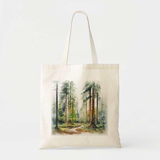 Watercolor Redwood tree Tote Bag (Front)
