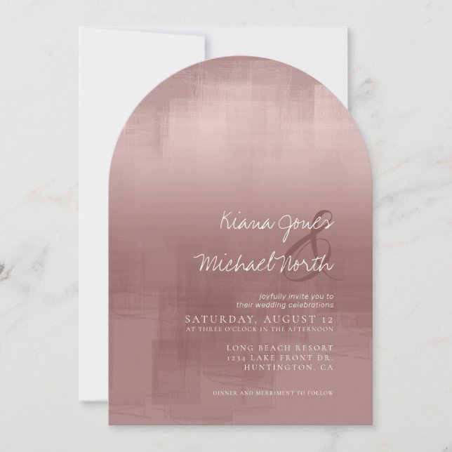 Watercolor Reflections Cinnamon Rose Arch ID774 Invitation (Front)