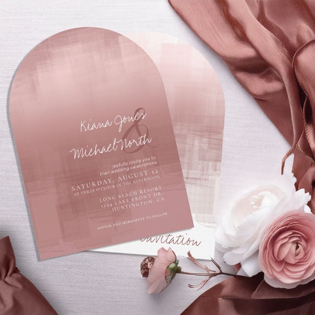 Watercolor Reflections Cinnamon Rose Arch ID774 Invitation (Creator Uploaded)