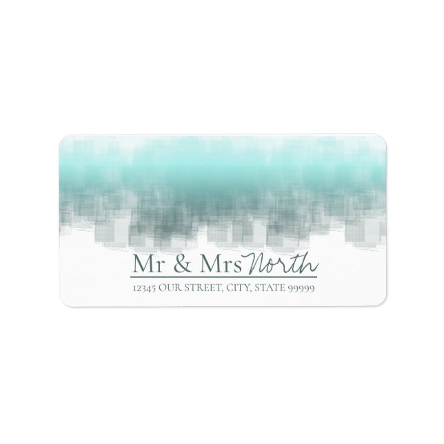 Watercolor Reflections Mr & Mrs Teal ID774 Label (Front)