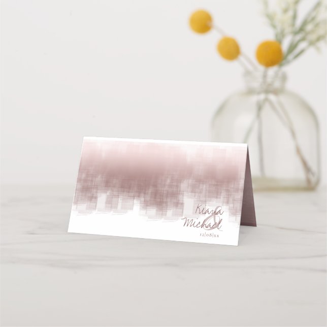 Watercolor Reflections Table Cinnamon Rose ID774 Place Card (Back)