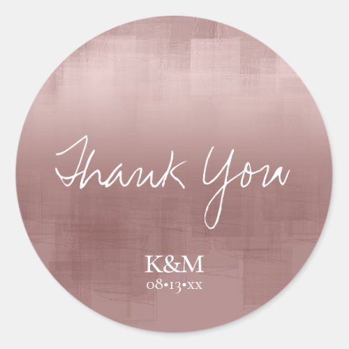 Watercolor Reflections Thank You Cinnamon2 ID774 Classic Round Sticker