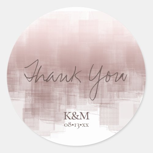 Watercolor Reflections Thank You Cinnamon ID774 Classic Round Sticker