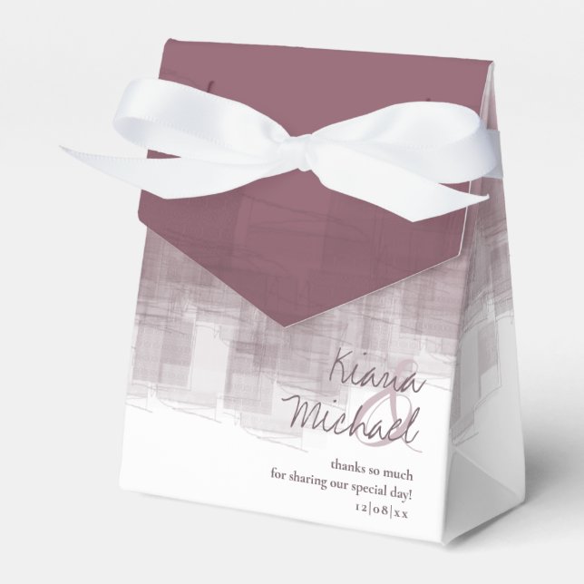 Watercolor Reflections Thank You Mauve ID774 Favor Boxes (Front Side)