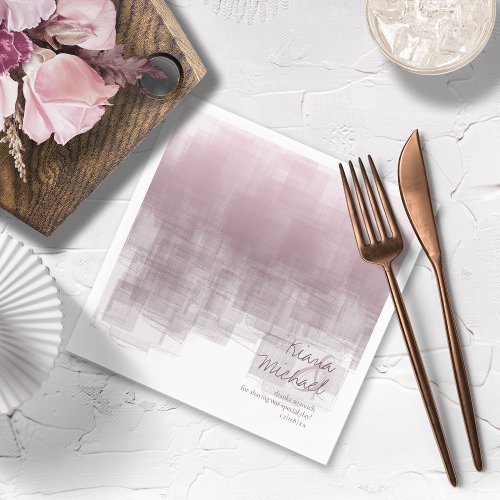 Watercolor Reflections Thank You Mauve ID774 Napkins