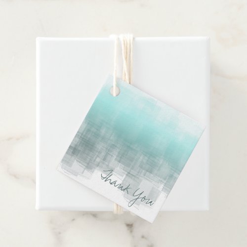 Watercolor Reflections Thank You Teal ID774 Favor Tags