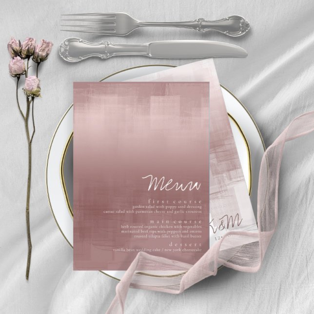Watercolor Reflections Wedding Cinnamon Rose ID774 Menu (Creator Uploaded)