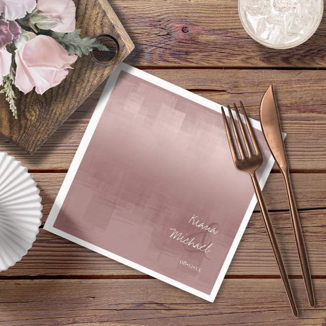 Watercolor Reflections Wedding Cinnamon Rose ID774 Napkins (Creator Uploaded)