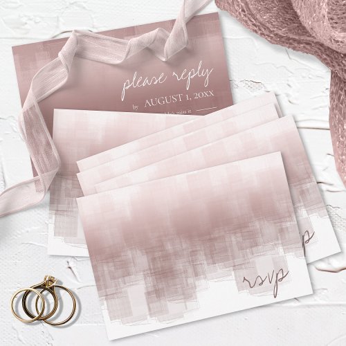 Watercolor Reflections Wedding Cinnamon Rose ID774 RSVP Card