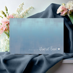 Watercolor Reflections Wedding Dusty Blue ID774 Guest Book