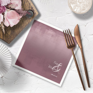 Watercolor Reflections Wedding Mauve ID774 Napkins